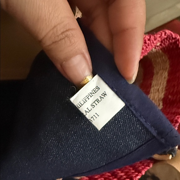 Amanda Smith Red and Tan Striped Tote - Picture 13 of 16